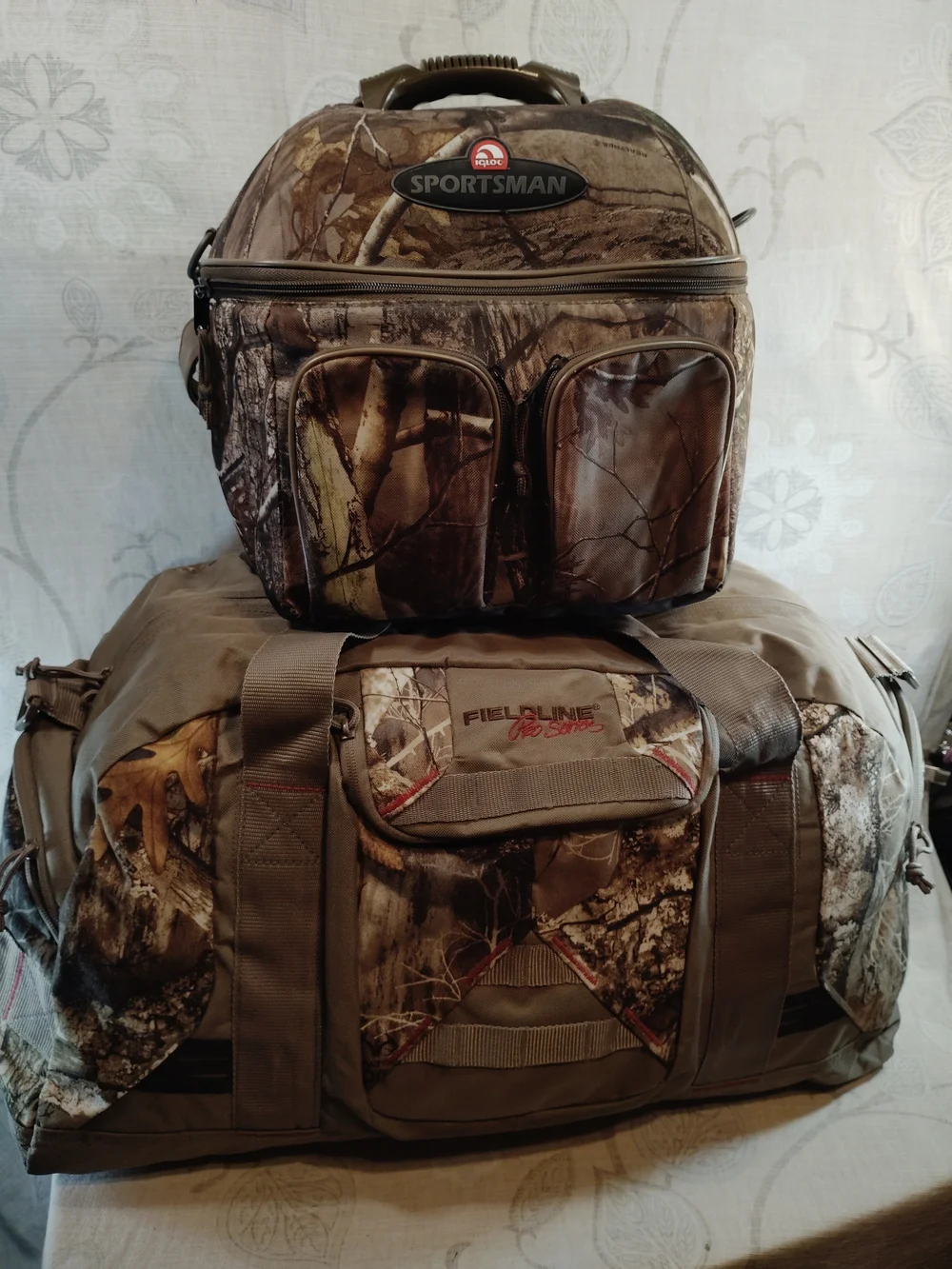 Camo Duffle Bag & Matching Cooler Bag - Brown & Green Camouflage